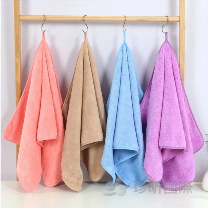 【漂亮購物】繽紛珊瑚絨包邊方巾毛巾浴巾 1入 三款可選 顏色隨機 方巾 毛巾 浴巾 珊瑚絨-細節圖6