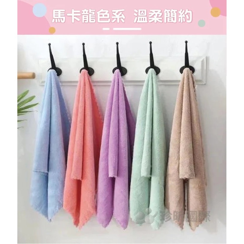 【漂亮購物】花邊珊瑚絨柔軟吸水浴巾毛巾 1入 顏色隨機 浴巾 毛巾 珊瑚絨-細節圖5