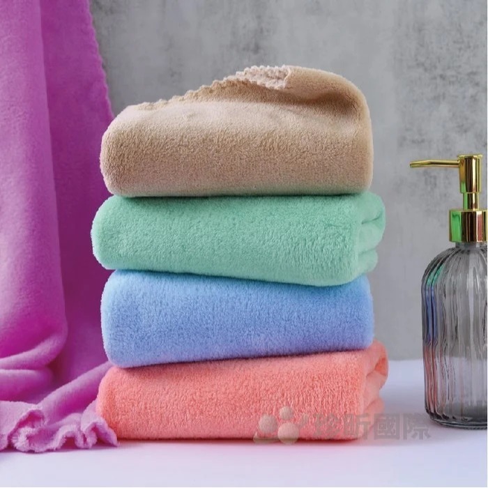 【漂亮購物】花邊珊瑚絨柔軟吸水浴巾毛巾 1入 顏色隨機 浴巾 毛巾 珊瑚絨-細節圖6