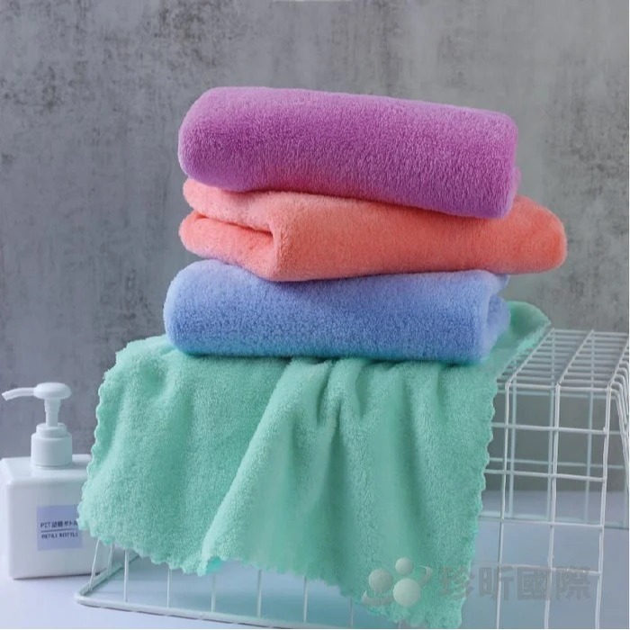 【漂亮購物】花邊珊瑚絨柔軟吸水浴巾毛巾 1入 顏色隨機 浴巾 毛巾 珊瑚絨-細節圖7
