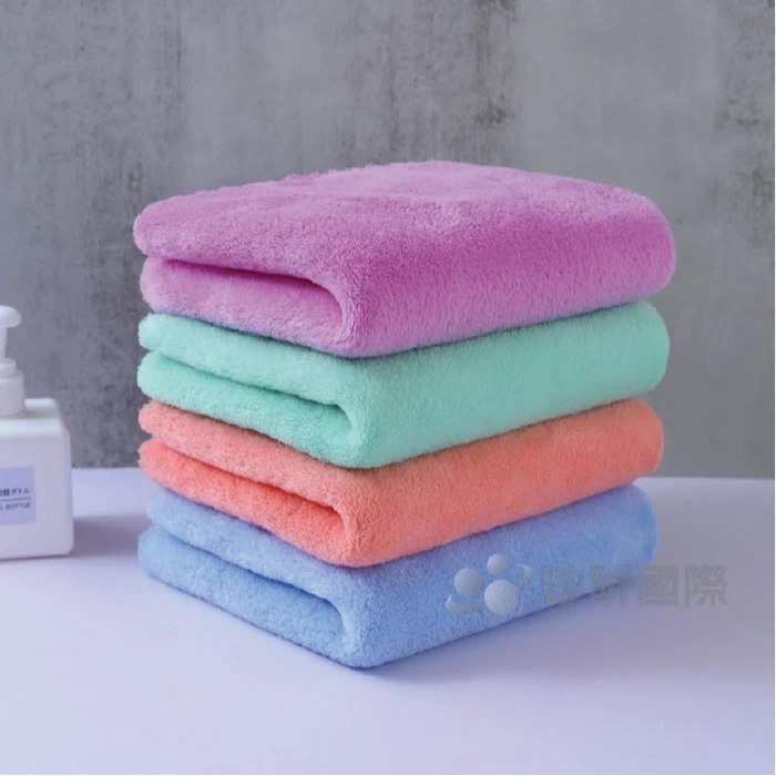 【漂亮購物】花邊珊瑚絨柔軟吸水浴巾毛巾 1入 顏色隨機 浴巾 毛巾 珊瑚絨-細節圖8