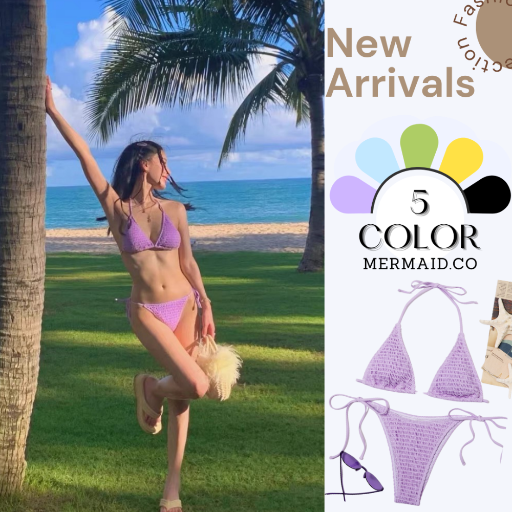 美人魚💙現貨┇歐美性感皺褶比基尼-細節圖5