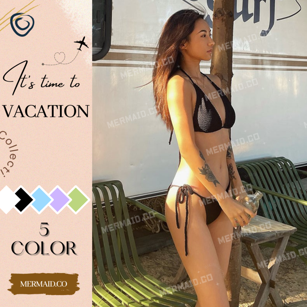 美人魚💙現貨┇歐美性感皺褶比基尼-細節圖9