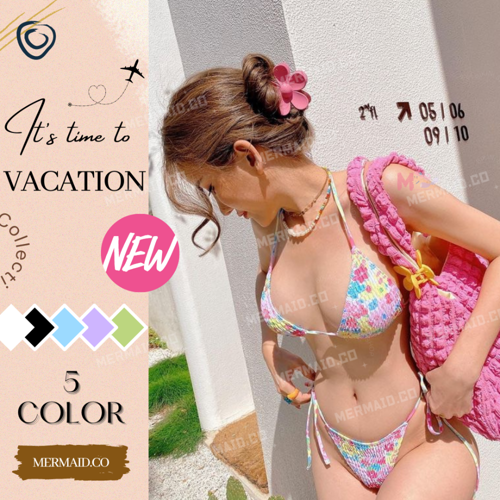 美人魚💙現貨┇歐美性感皺褶比基尼-細節圖11