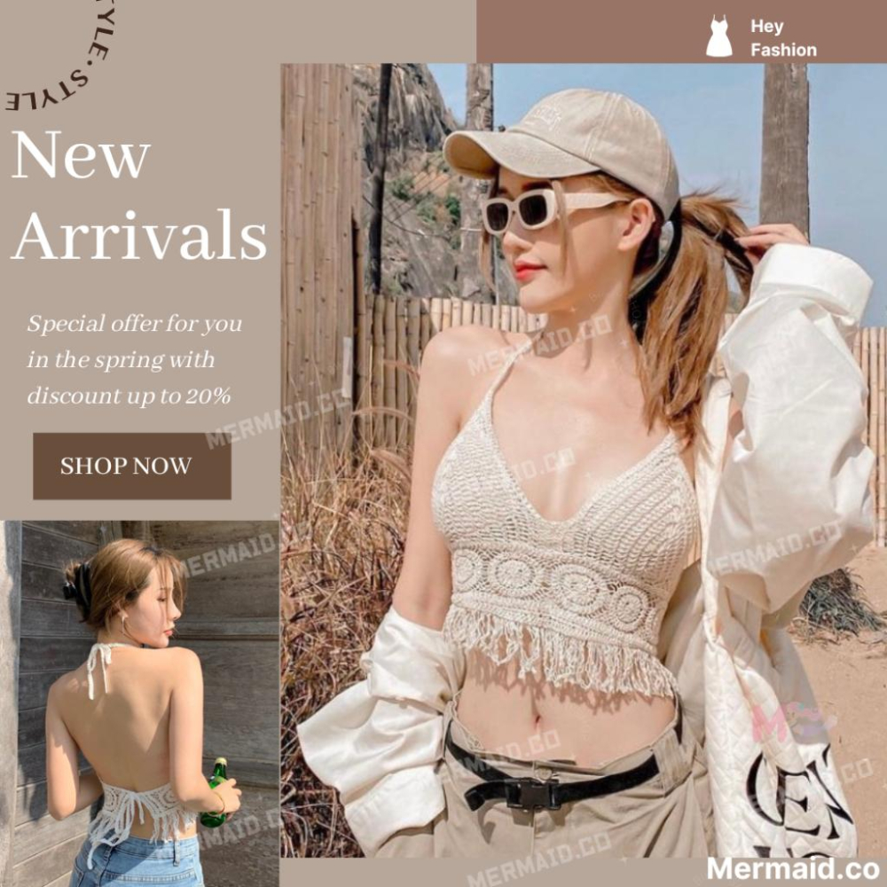 美人魚💙現貨┇渡假必備單品🌸性感鏤空針織棉麻背心 波希米亞風-細節圖3