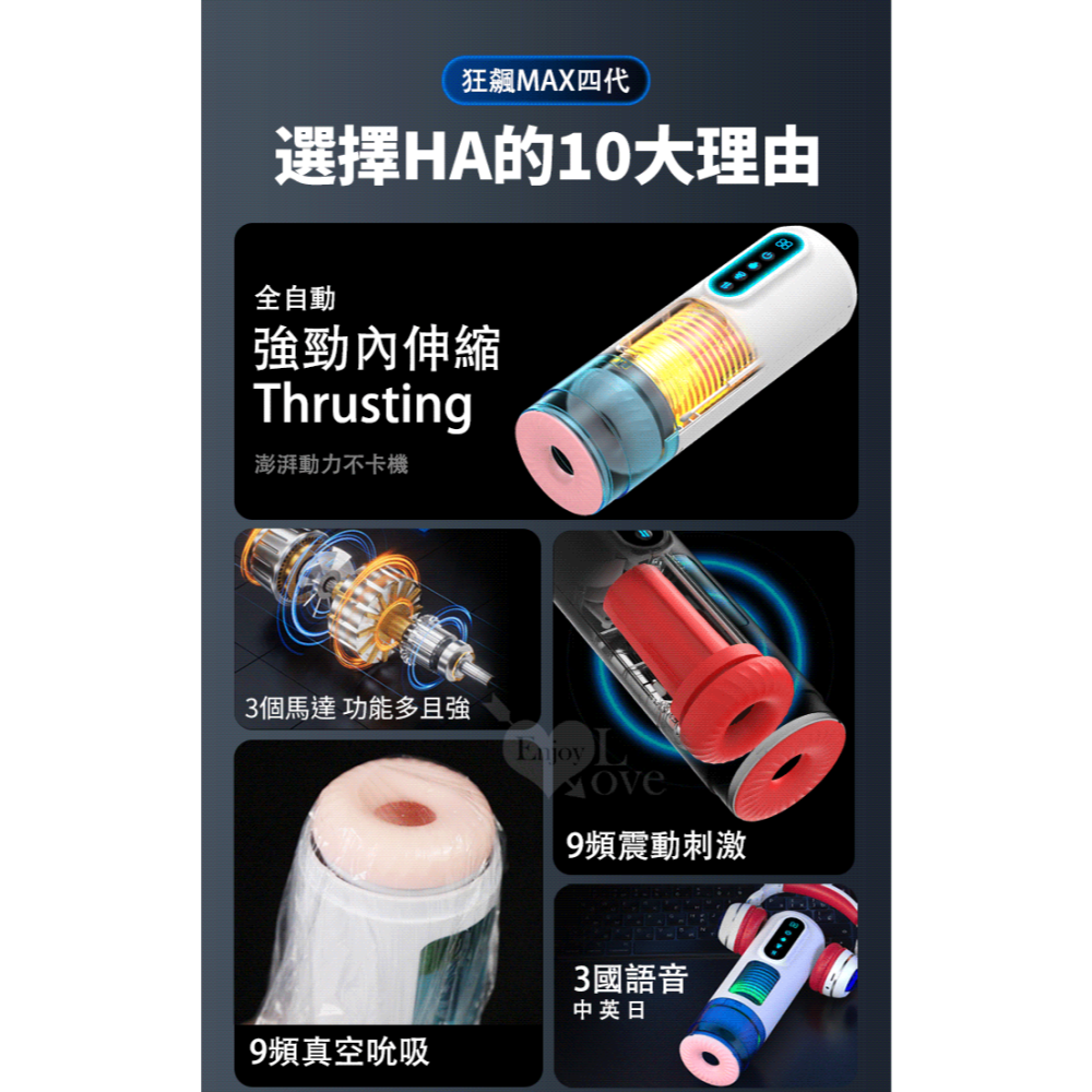 狂飆MAX四代 ‧ 風暴再起 全自動9X強勁內伸縮+9X真空吮吸+9X震動+智能加溫 狂浪聲吟電動飛機杯-細節圖2