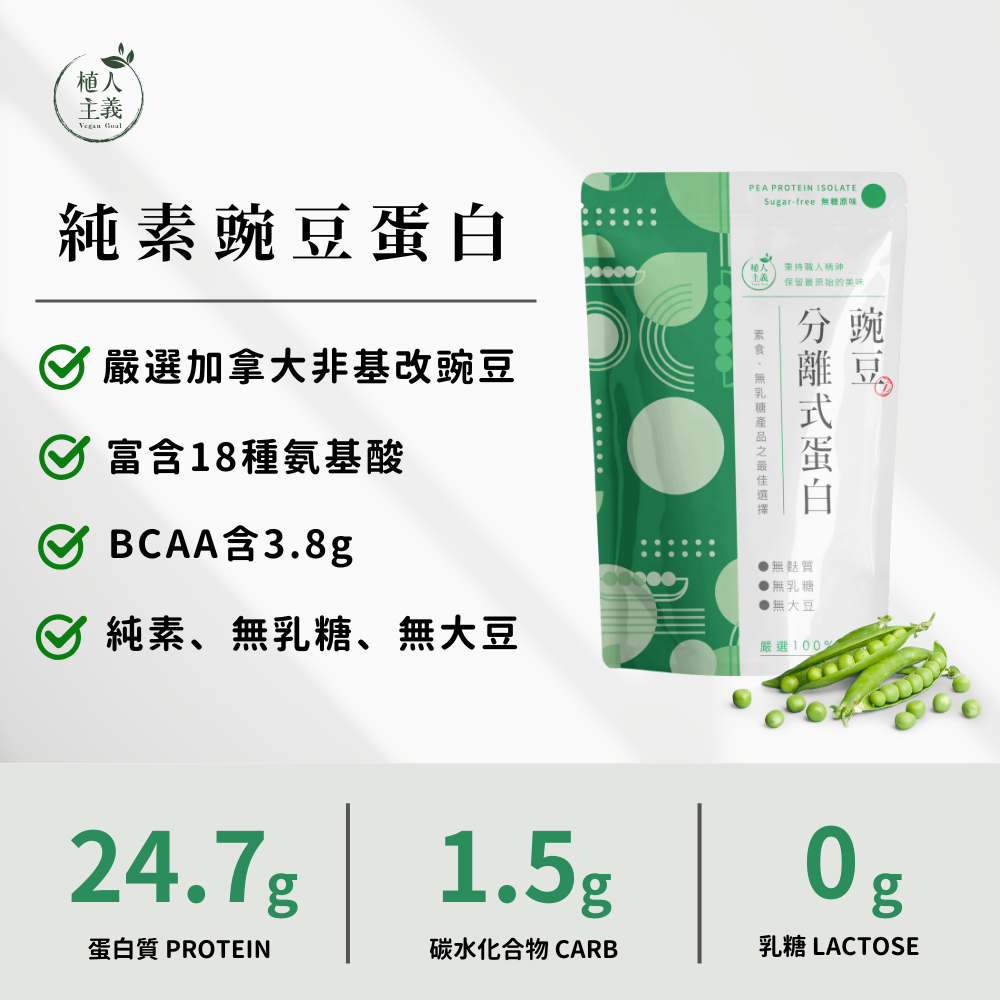 植人主義 大豆蛋白豌豆蛋白 植物性蛋白1kg 素食蛋白（1kg/包）-細節圖3