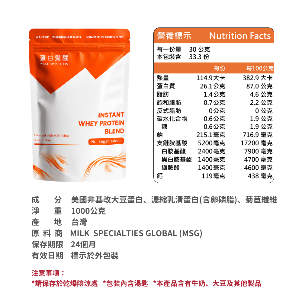 🚀🚀 蛋白覺醒 濃縮乳清蛋白 分離乳清蛋白 水解乳清蛋白 MSG乳源 （1kg/包）（500g/包）-規格圖8