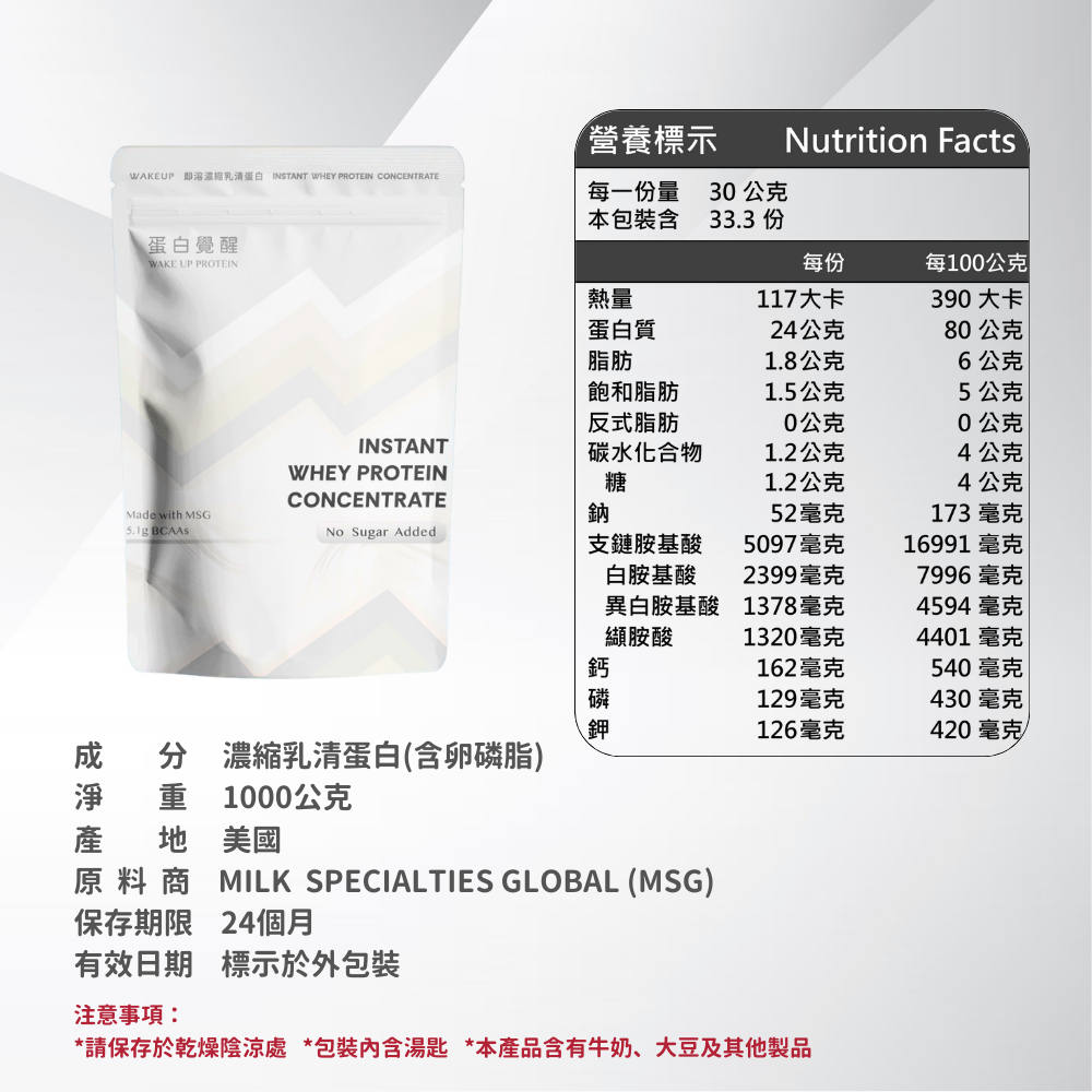 🚀🚀 蛋白覺醒 濃縮乳清蛋白 分離乳清蛋白 水解乳清蛋白 MSG乳源 （1kg/包）（500g/包）-規格圖8