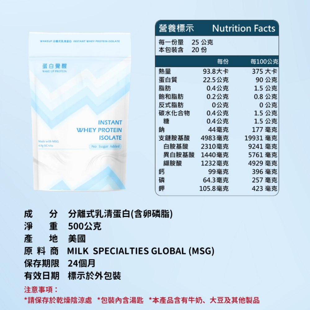 全新現貨🚀🚀MSG乳源系列 濃縮/分離/水解 乳清蛋白 （1kg/包）（500g/包）-規格圖9