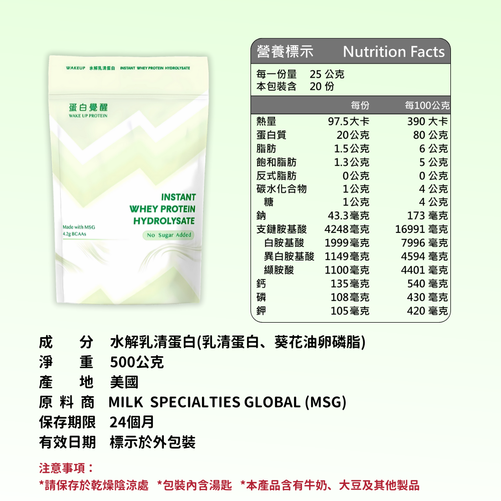 全新現貨🚀🚀MSG乳源系列 濃縮/分離/水解 乳清蛋白 （1kg/包）（500g/包）-規格圖8