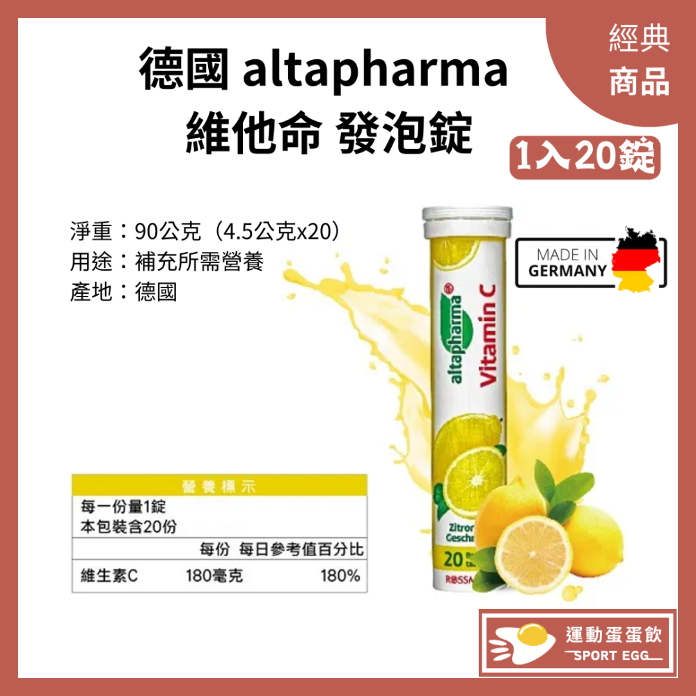 德國Rossmann altapharma 維他命 發泡錠 氣泡錠 發泡片 發泡飲品 1條20錠-細節圖3