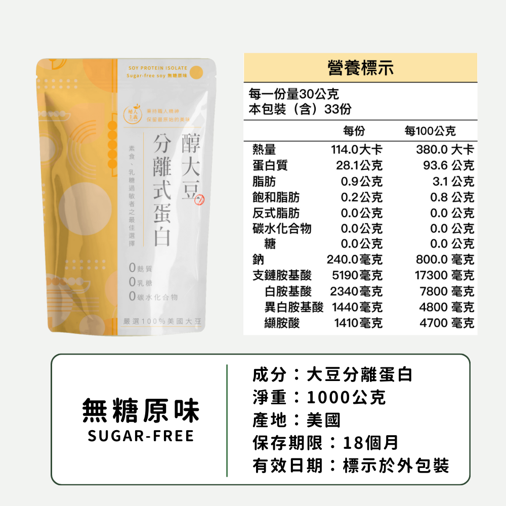 🚀🚀（歐陸檢驗認證）植人主義VeganGoal 分離式大豆蛋白 植物性蛋白1kg-規格圖11
