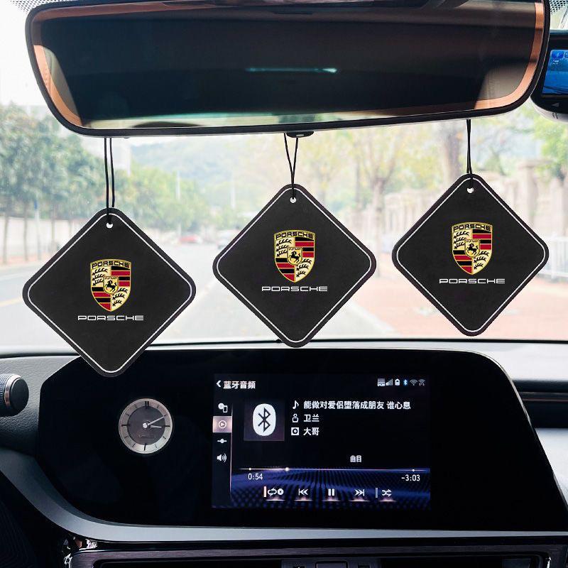 【一款三片59】保時捷汽車香片吊飾車用香片持久淡香車用香薰掛式吊墜BMW  Benz  TOYOTA  車用掛式香氛-細節圖4