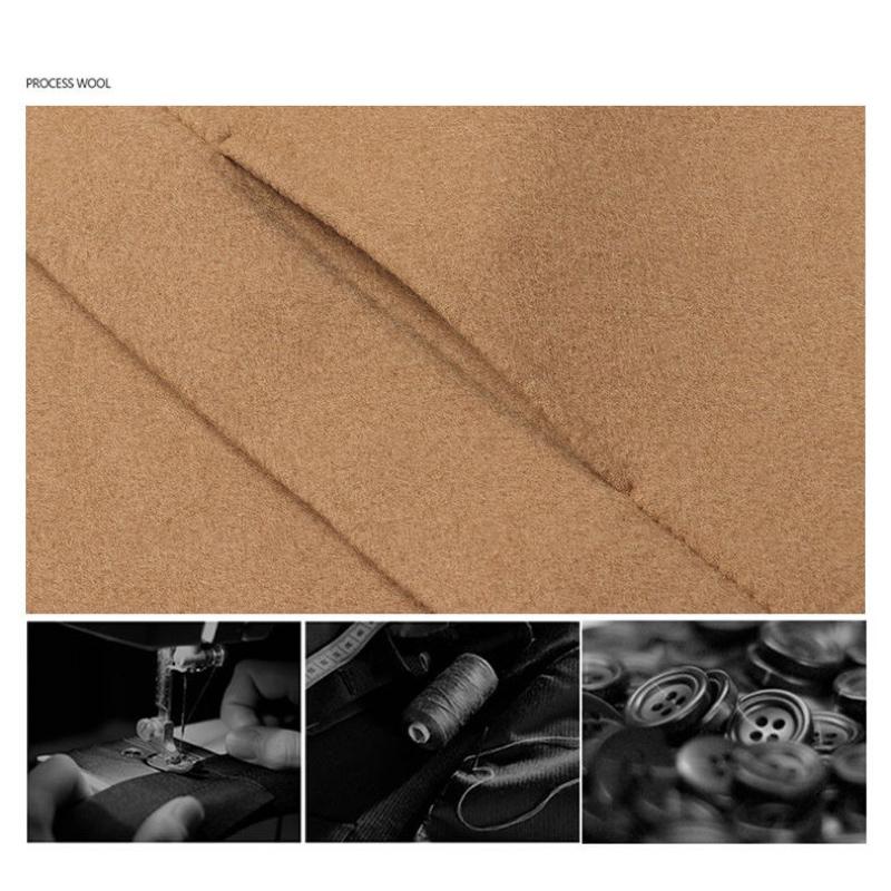 2023秋冬時尚外套男士短翻領雙面毛呢外套韓版外套百搭潮流外套-細節圖4