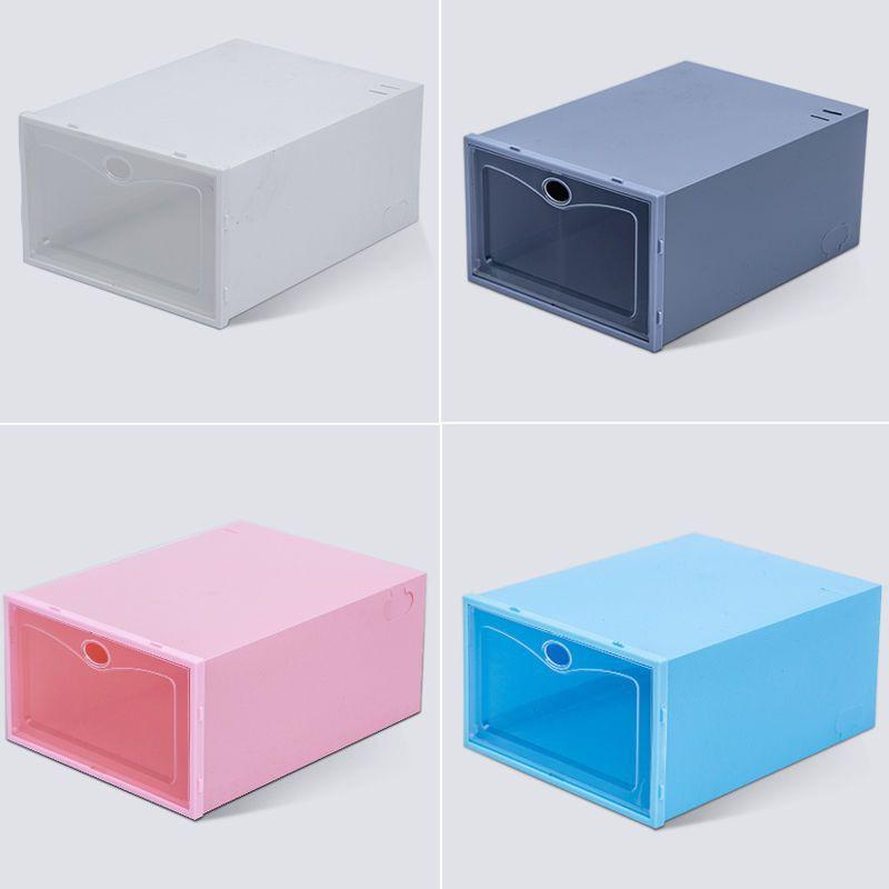 一次12盒  加厚透明塑料收納翻蓋鞋盒子宿舍家用防塵防潮鞋盒網紅鞋子展示櫃-細節圖6