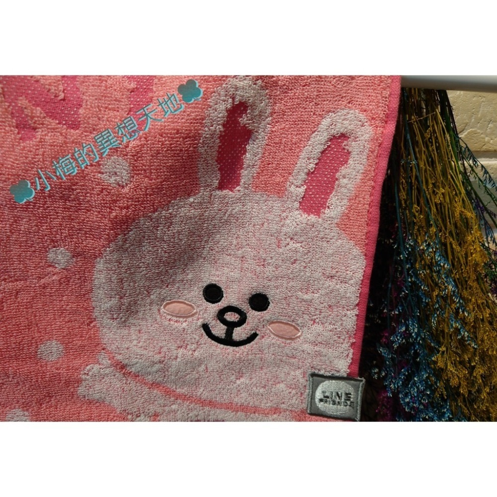 🇯🇵日本現貨🍀小梅🍀Line Friends之兔兔-熊大妹-莎莉 隨身手帕/方巾/毛巾-細節圖2