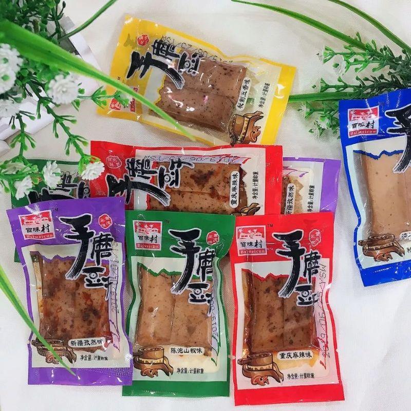 7/2放暑假🔥免運🔥百味村 手磨豆干 小小丸零食 緊實有嚼勁🔥五香（不辣）/香菇（不辣）山椒/麻辣/孜然/湖南香辣-細節圖5