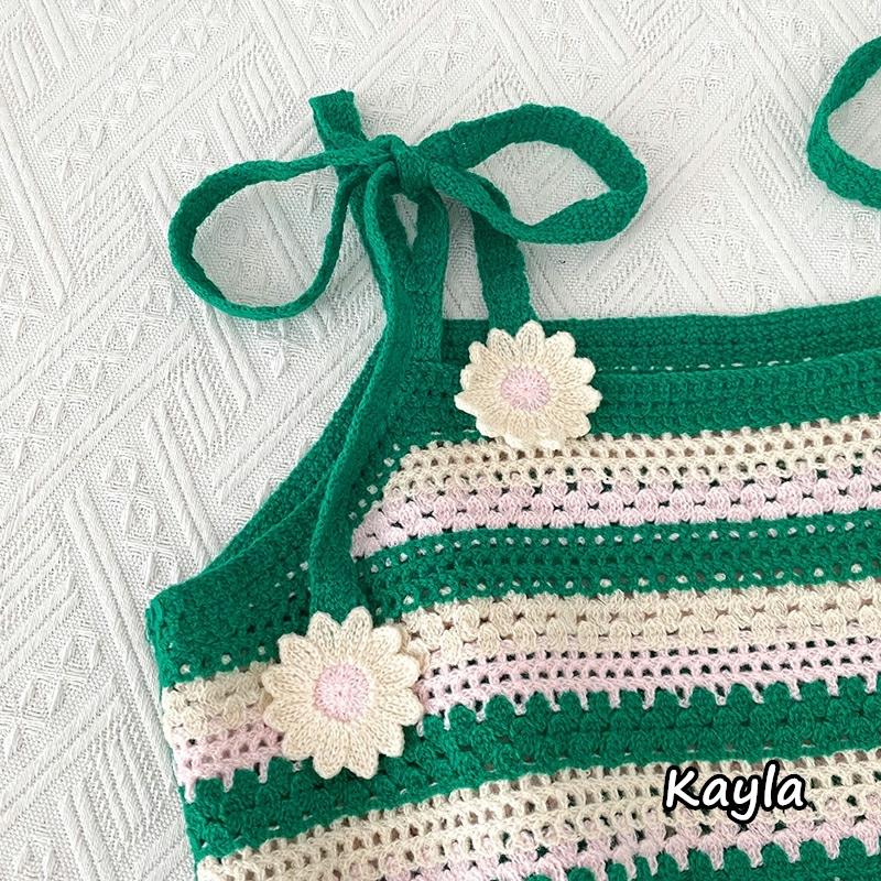 🔥899免運🔥刺繡縷空花朵綁繩吊帶背心 A0756 #Kayla.girl #少女愷拉 #實穿-細節圖6