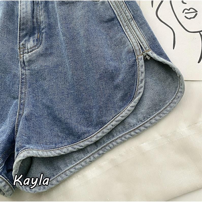 【現貨+預購】水洗刷色滾邊真理褲牛仔短褲 A0725 #Kayla.girl #少女愷拉 #實穿-細節圖7