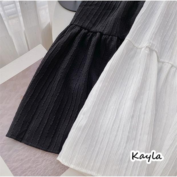 【現貨+預購】質感壓紋彈力層次蛋糕長裙 A0539 #Kayla.girl #少女愷拉 #實穿-細節圖6