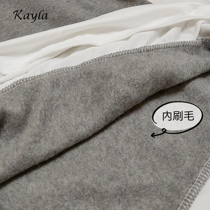 【絕版現貨】假兩件刷毛上衣+抽繩長褲2件組 A0384 #Kayla.girl #少女愷拉-細節圖4