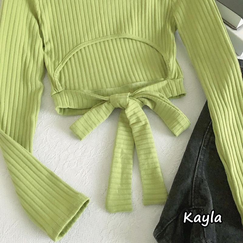 【現貨+預購】羅紋圓領美背綁帶上衣 A0267 #Kayla.girl #少女愷拉 #實穿-細節圖5