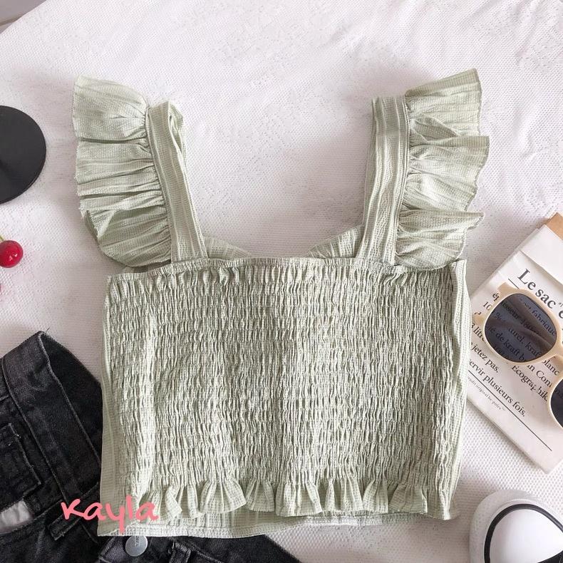 現貨+預購🌟免運🌟 法式小心機木耳邊蝴蝶結上衣 A1298  #Kayla.girl #少女愷拉-細節圖5