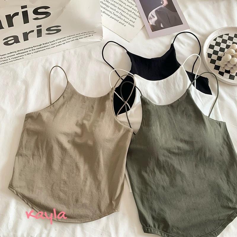 現貨+預購🌟免運🌟 性感清涼薄款帶胸墊小吊帶背心 A1301  #Kayla.girl #少女愷拉-細節圖4