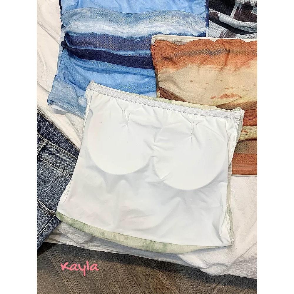 預購🌟免運🌟 性感渲染網紗一字抹胸上衣 A1299  #Kayla.girl #少女愷拉-細節圖3