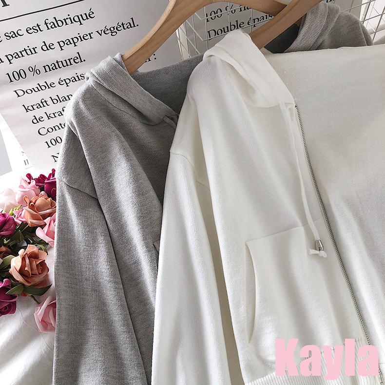 預購🌟免運🌟 純色雙口袋拉鍊短版連帽外套 A1249 #Kayla.girl #少女愷拉-細節圖2