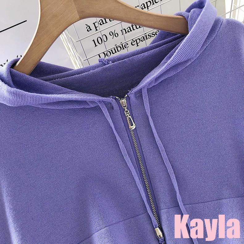 預購🌟免運🌟 純色雙口袋拉鍊短版連帽外套 A1249 #Kayla.girl #少女愷拉-細節圖4