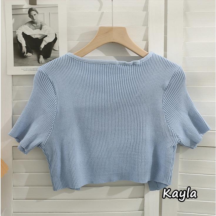 預購🌟免運🌟 氣質綁帶短版薄款針織外罩 A1204 #Kayla.girl #少女愷拉-細節圖3