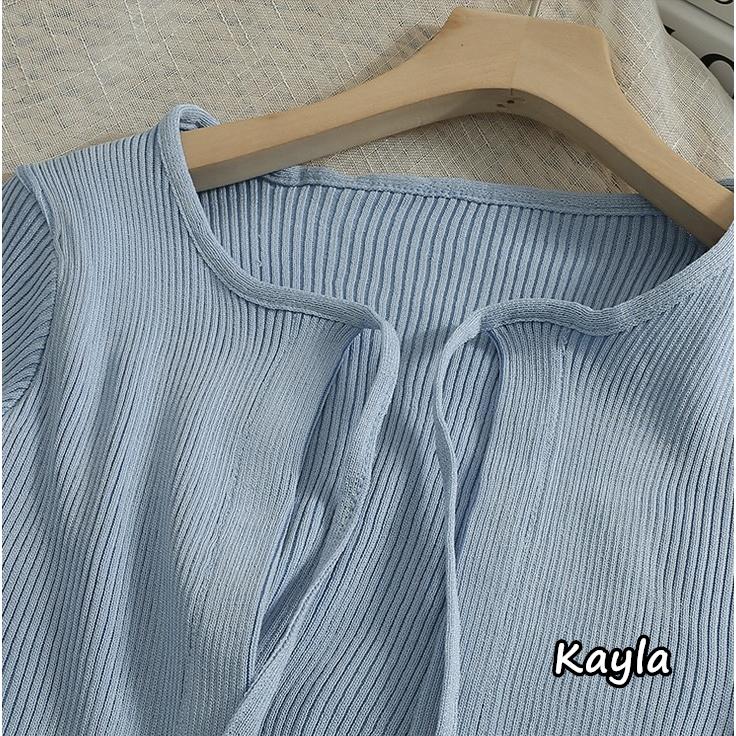 預購🌟免運🌟 氣質綁帶短版薄款針織外罩 A1204 #Kayla.girl #少女愷拉-細節圖8