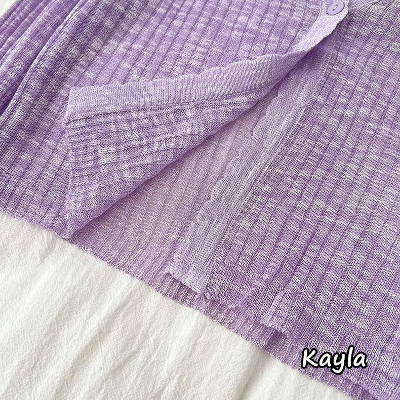 預購🌟免運🌟 波浪花邊V領透膚排釦外套上衣 A1186 #Kayla.girl #少女愷拉-細節圖7