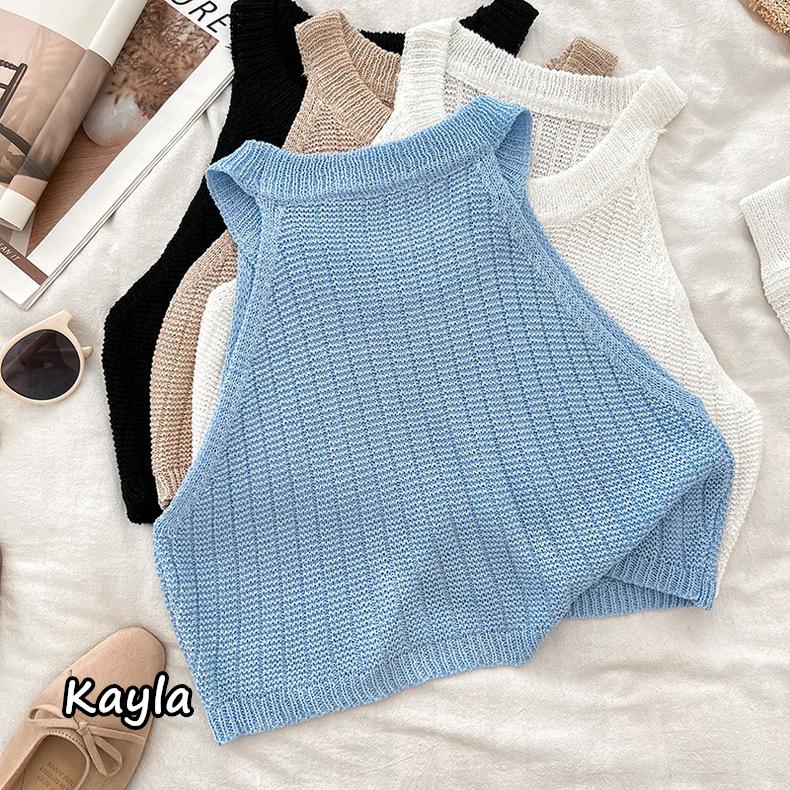 預購🌟免運🌟削肩背心上衣+高腰針織裙2件組套裝 A1163 #Kayla.girl #少女愷拉-細節圖6