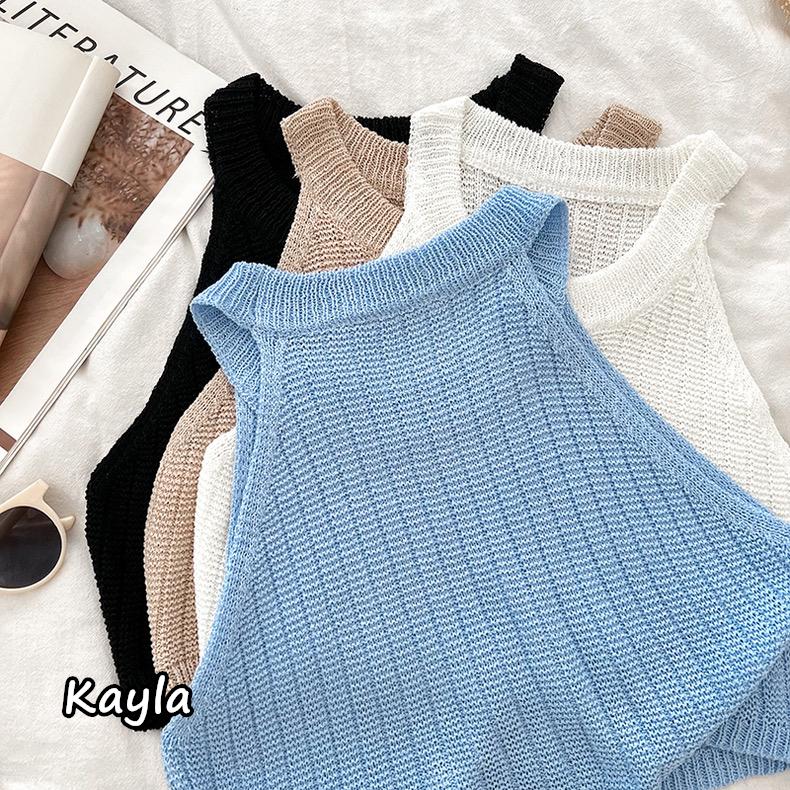 預購🌟免運🌟削肩背心上衣+高腰針織裙2件組套裝 A1163 #Kayla.girl #少女愷拉-細節圖7