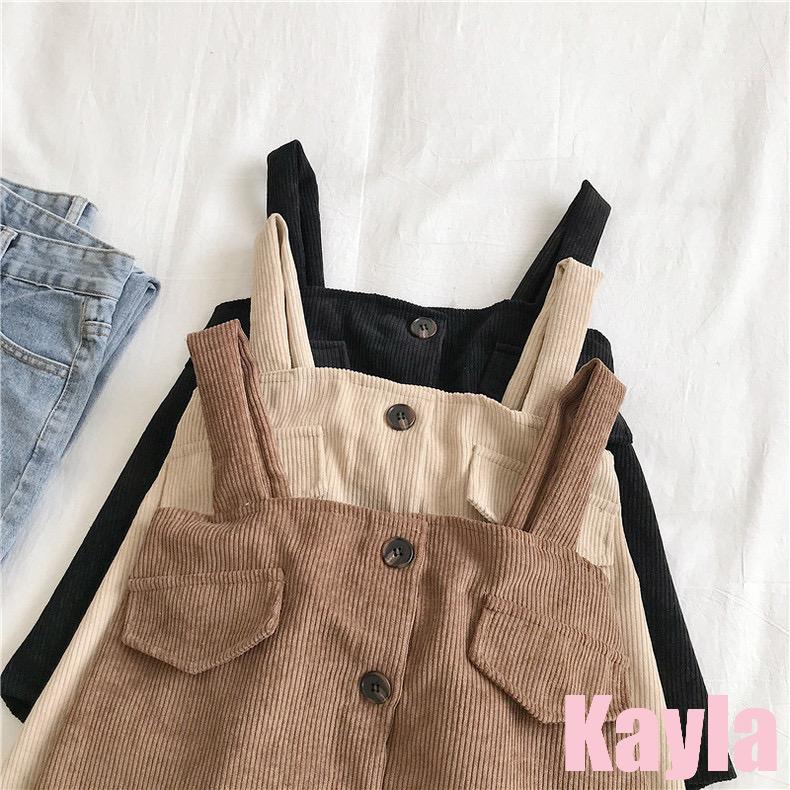 現貨+預購🌟免運🌟 吊帶排扣燈芯絨背心馬甲(附腰帶) A1248 #Kayla.girl #少女愷拉-細節圖7