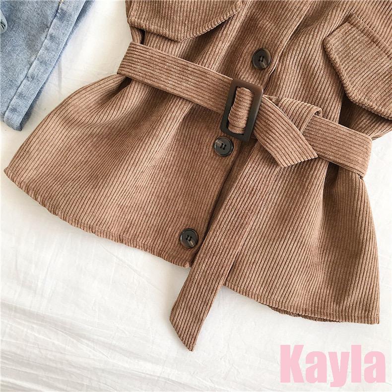 現貨+預購🌟免運🌟 吊帶排扣燈芯絨背心馬甲(附腰帶) A1248 #Kayla.girl #少女愷拉-細節圖8