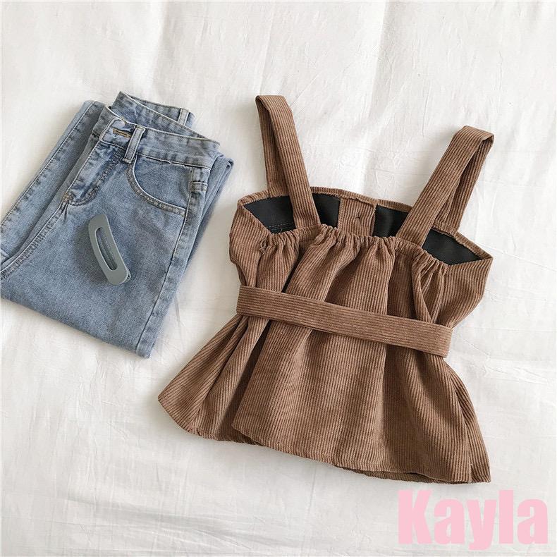 現貨+預購🌟免運🌟 吊帶排扣燈芯絨背心馬甲(附腰帶) A1248 #Kayla.girl #少女愷拉-細節圖9
