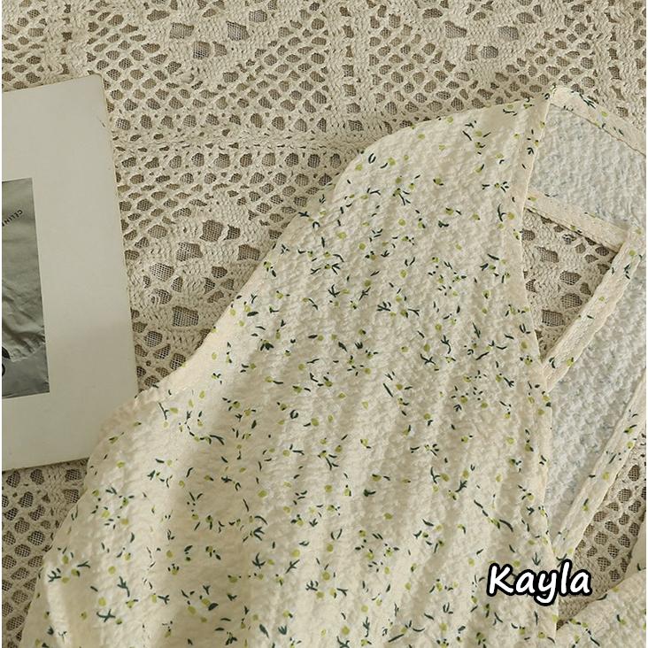預購🌟免運🌟 俐落顯瘦綁帶無袖碎花上衣 A1224 #Kayla.girl #少女愷拉-細節圖6