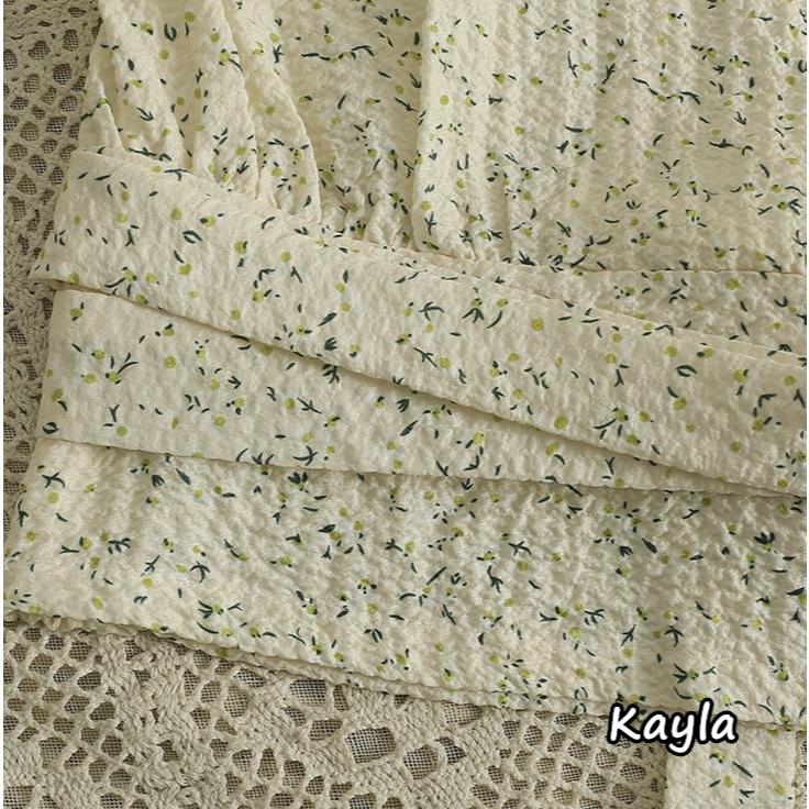 預購🌟免運🌟 俐落顯瘦綁帶無袖碎花上衣 A1224 #Kayla.girl #少女愷拉-細節圖7