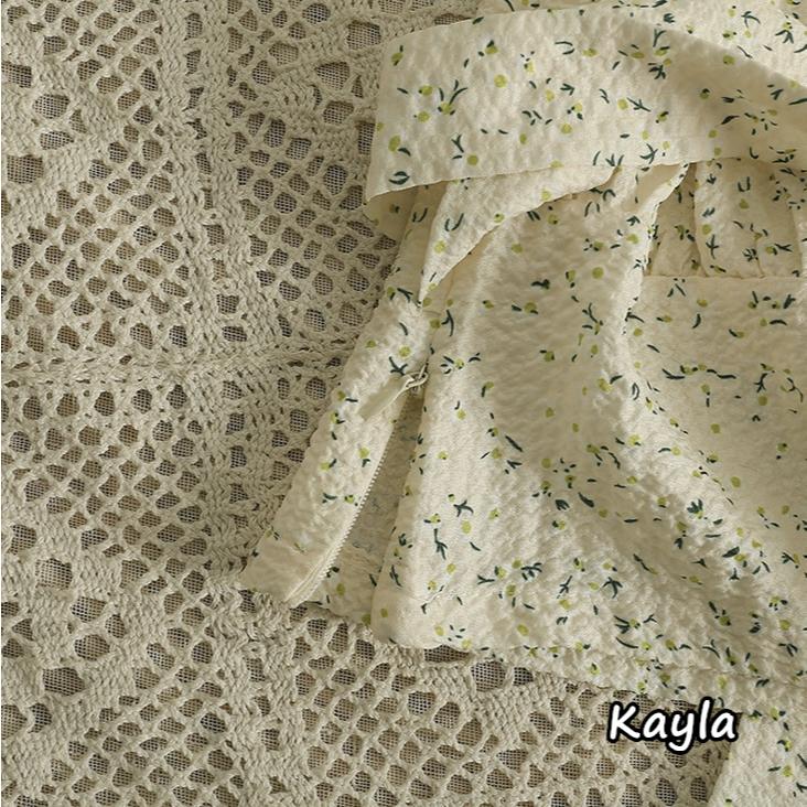 預購🌟免運🌟 俐落顯瘦綁帶無袖碎花上衣 A1224 #Kayla.girl #少女愷拉-細節圖8