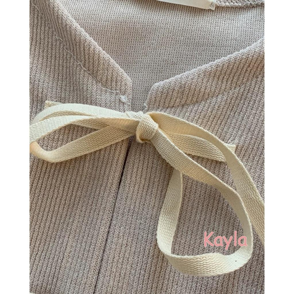 預購🌟免運🌟 溫柔蝴蝶結開襟毛衣針織外套 A1283 #Kayla.girl #少女愷拉-細節圖2