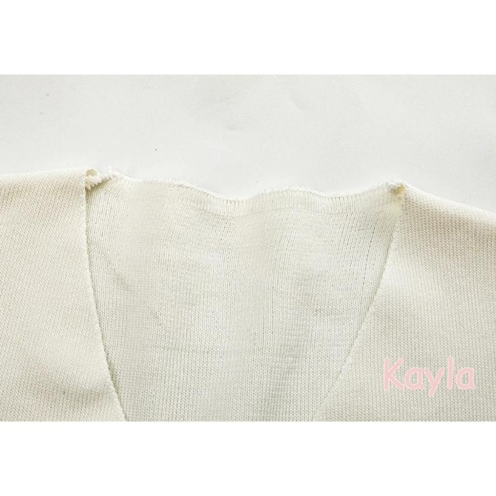 預購🌟免運🌟 V領單排釦針織馬甲背心 A1287 #Kayla.girl #少女愷拉-細節圖7