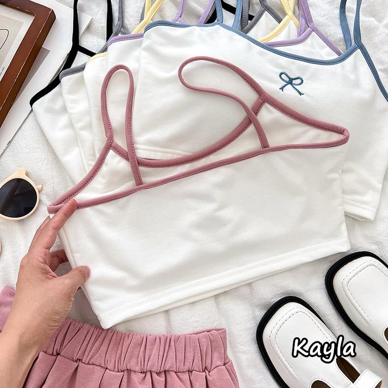 預購🌟免運🌟 蝴蝶結細肩帶背心+高腰百褶裙2件組套裝 A1208 #Kayla.girl #少女愷拉-細節圖4