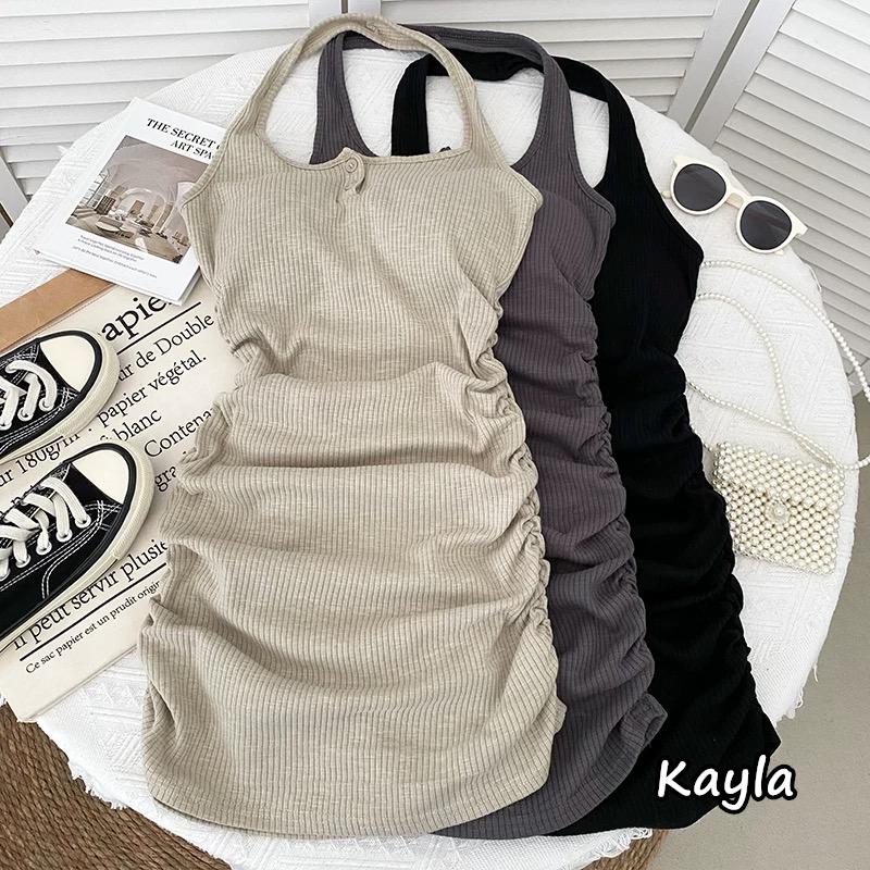 預購🌟免運🌟 繞頸掛脖褶皺無袖背心洋 A1160 #Kayla.girl #少女愷拉-細節圖3