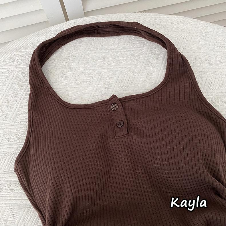 預購🌟免運🌟 繞頸掛脖褶皺無袖背心洋 A1160 #Kayla.girl #少女愷拉-細節圖5