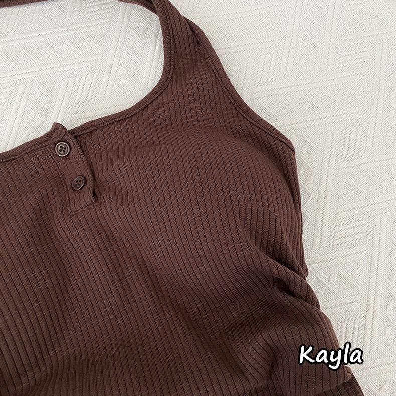 預購🌟免運🌟 繞頸掛脖褶皺無袖背心洋 A1160 #Kayla.girl #少女愷拉-細節圖6