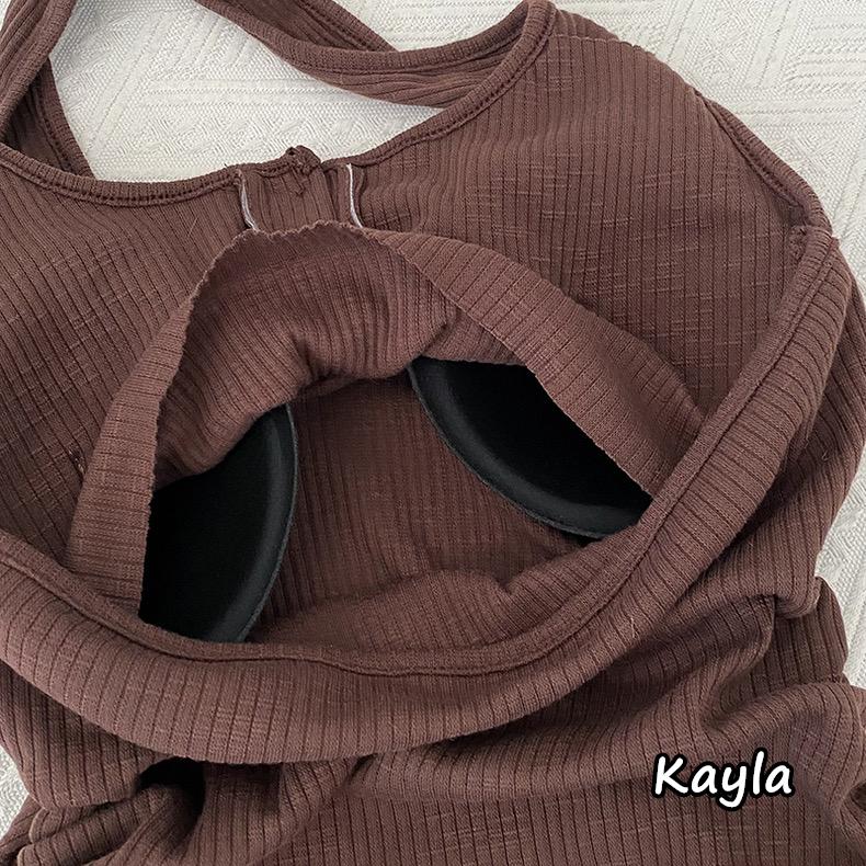 預購🌟免運🌟 繞頸掛脖褶皺無袖背心洋 A1160 #Kayla.girl #少女愷拉-細節圖7